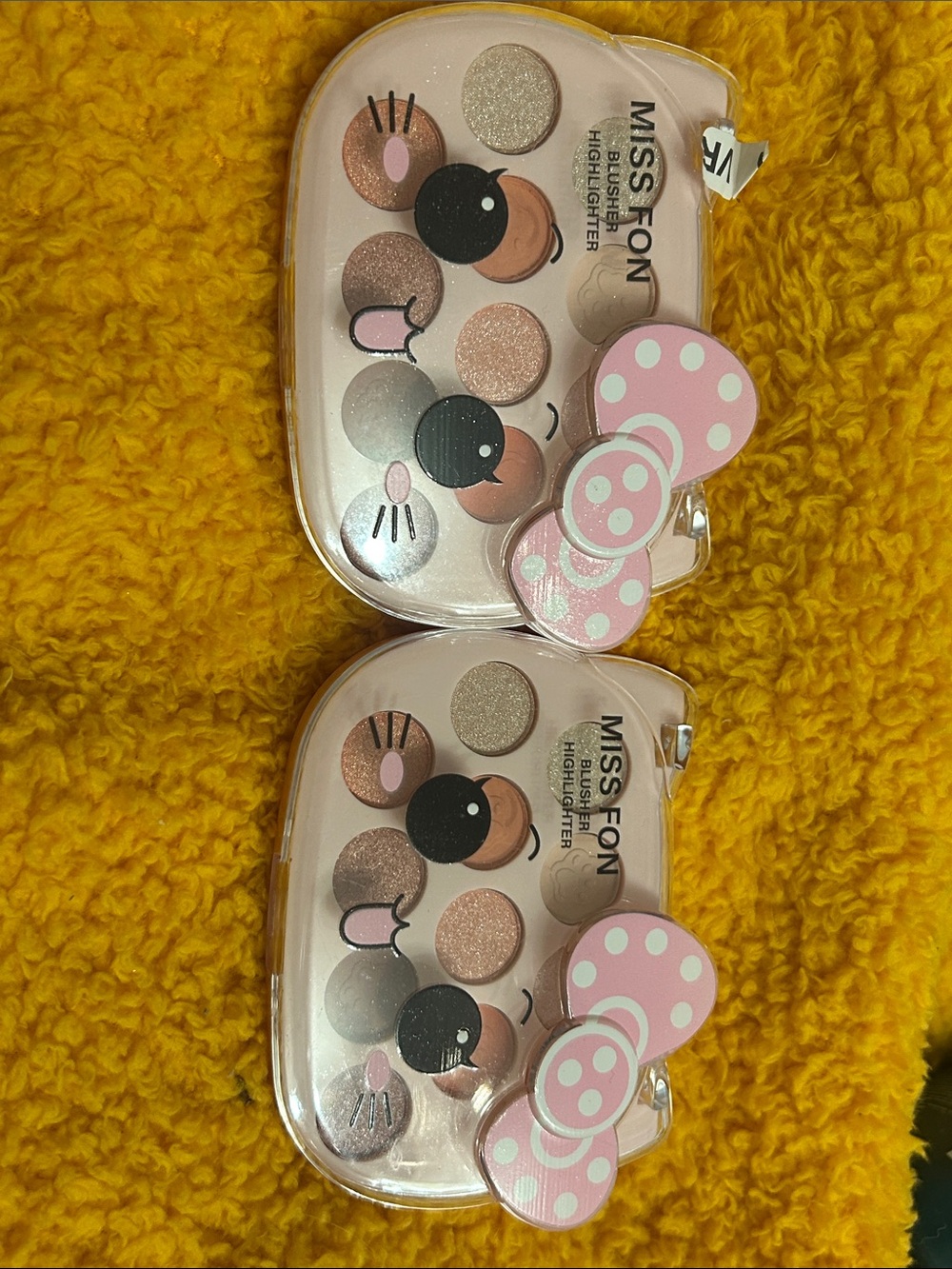 Miss Fon Kids Pink Bow Eyeshadow & Highlighter Palette
